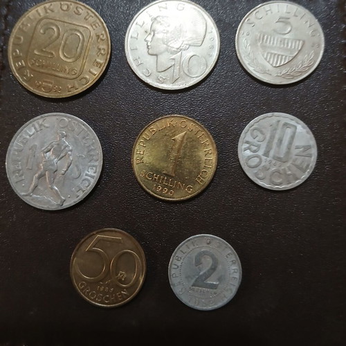 8 Austrian coins, assorted