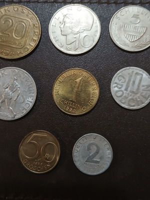 8 Austrian coins, assorted