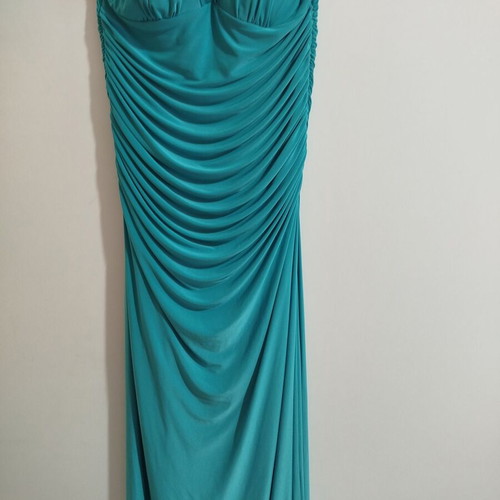 Long dress used, formal mermaid style with back tie