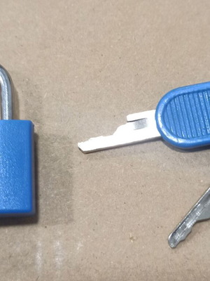Travel Blue Colored Padlock with Key lock new