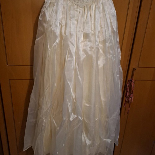 Vintage handmade wedding dress 60s'-70s' like new, size XS-S, beige