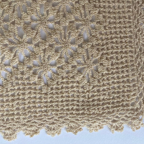 Vintage handmade crochet lace table linens set of 3, like new