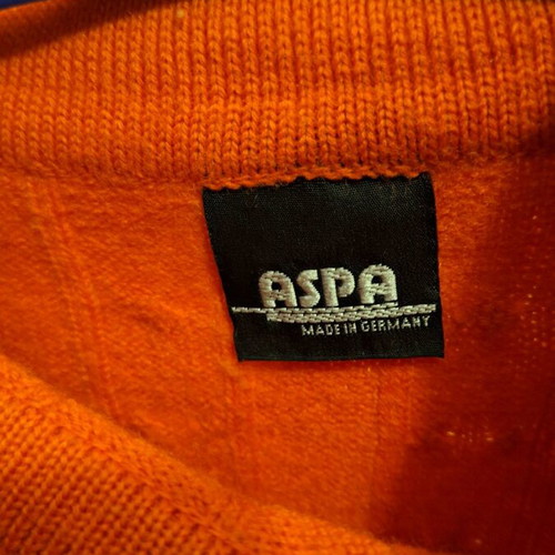 Aspa Orange Sweater like new with unique neckline