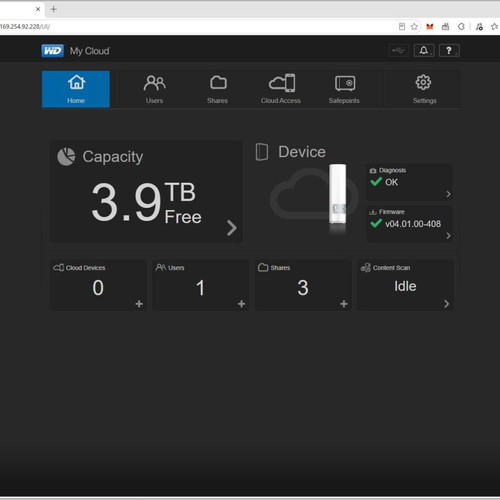 Western Digital WD My Cloud Storage 4TB NAS HDD used