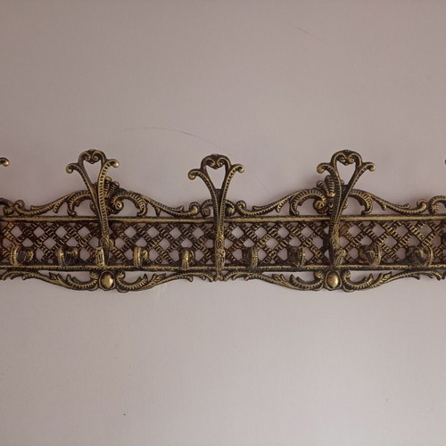 Antique brass coat rack 86x20 cm