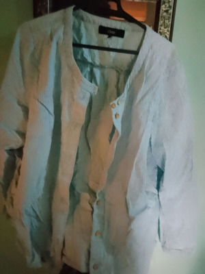 Zizzi striped shirt like new, light blue with white stripes