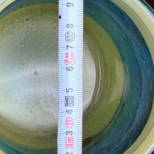 Handmade Ocean Waves Art Glass Candle Holder Vase like new