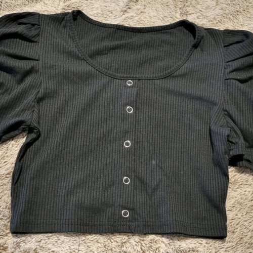 Crop top black used, size S, with repair