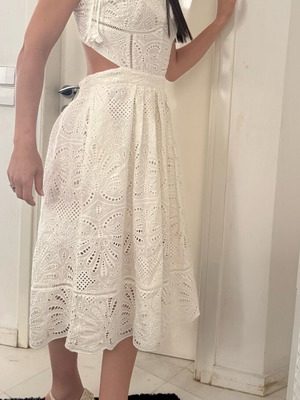 Zini broderie dress new, white, size 42