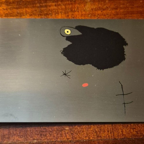 Steel bookmark with Miro design
