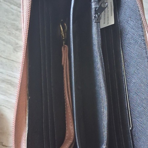 Wallet new with strap, beige, 20 cm