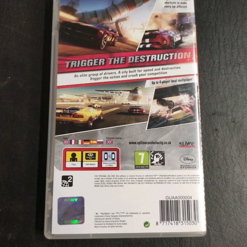 Split/Second Velocity PSP game like new