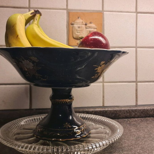 Vintage porcelain decorative item like new, Thun with 24ct gold