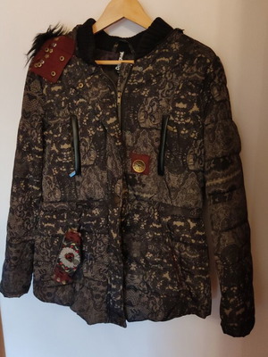 Desigual jacket used with lace pattern and detachable hood