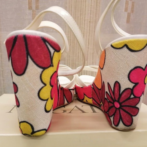 Migato Vintage Vera Pelle Floral Platform Sandals Size 41 Used