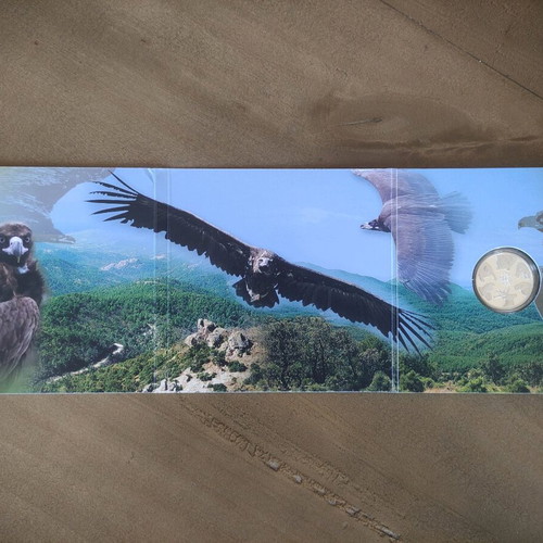 Silver collector coin Cinereous Vulture 5 euro 2025 like new