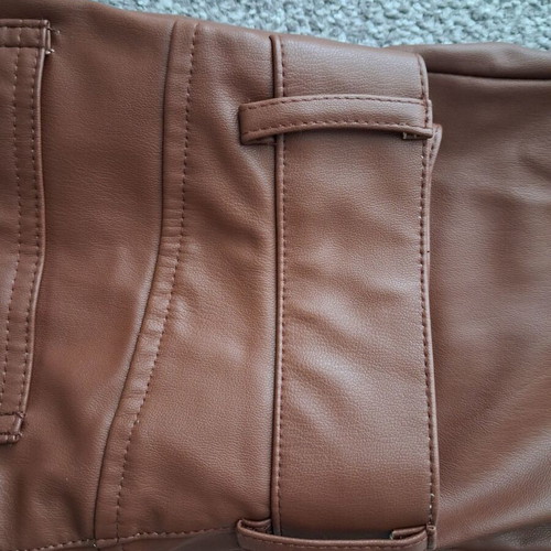 Zara leather-look pants brown like new, size S