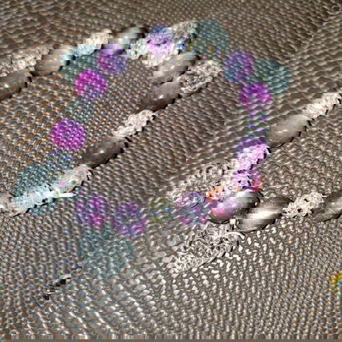 Χειροποίητο βραχιόλι με χάντρες και charm πολύχρωμο, καινούργιο