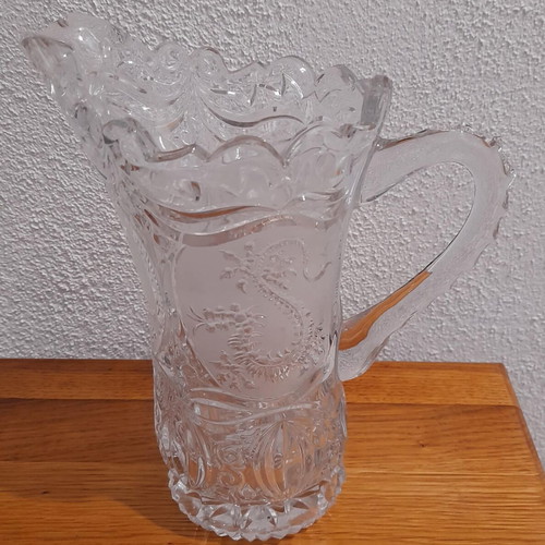 Glass water pitcher new made of clear crystal