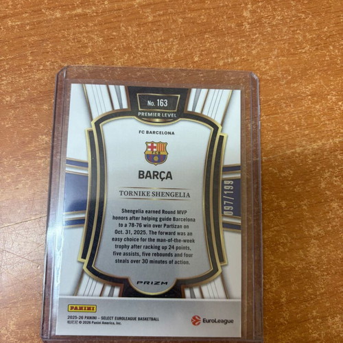 Tornike Shengelia 2025-26 Panini Select EuroLeague Red Premier Level card new