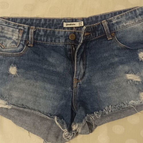 Stradivarius women's denim shorts used, size M 38, blue