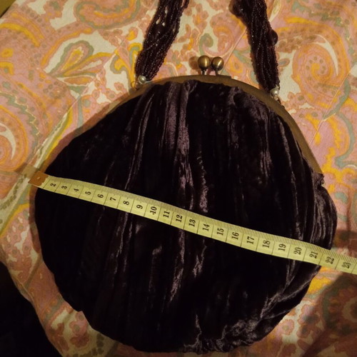 Marks & Spencer velvet evening bag new, brown and purple