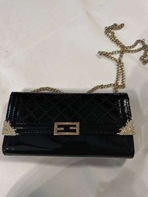 Shoulder bag used, black, 24x14 cm
