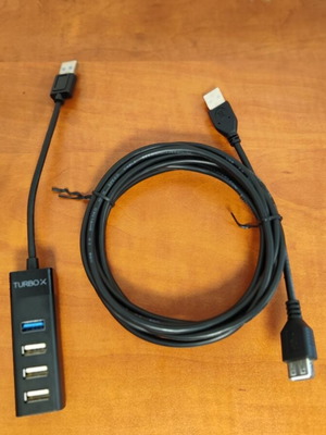 USB 4-Port Hub Turbo-X with 3m USB Extension like new
