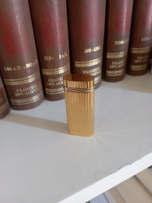Αναπτήρας Cartier Trinity Gordon μεταχειρισμένος, επίχρυσος