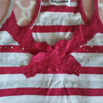 Vintage lace tank top Red paint size S like new, striped