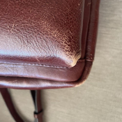 Osprey leather backpack used, brown ladies bag