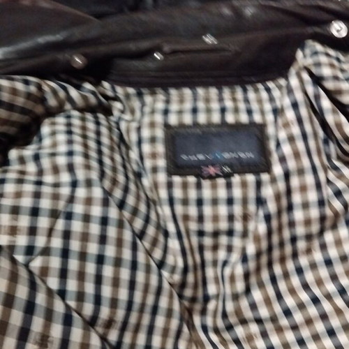 Chevignon brown leather jacket like new, size XL