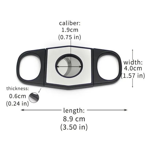 Black cigar cutter with stainless steel double blades new