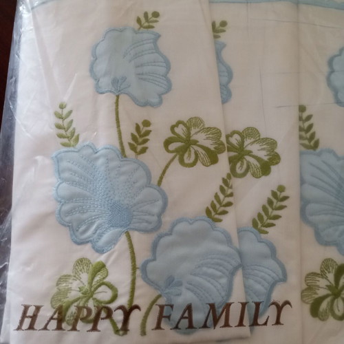 Double bed sheet set new with European fabric appliqué embroidery