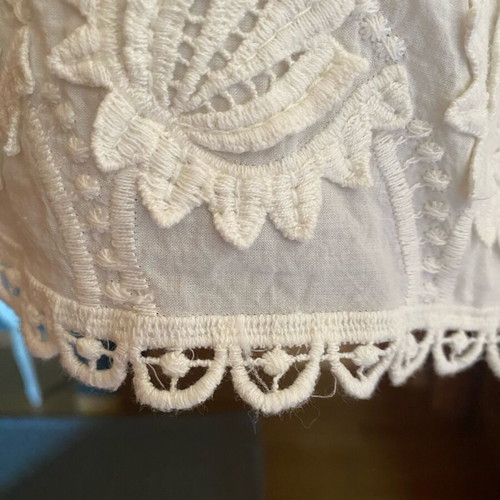 Zara lace coat white like new, cotton lace knee length