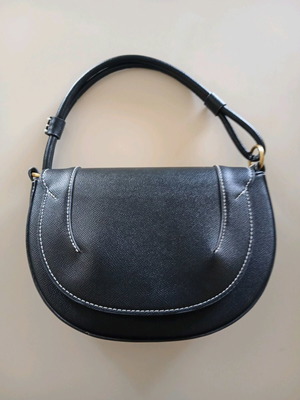 Zara small black handbag new with external stitching