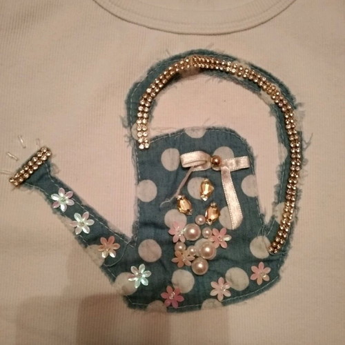 Handmade tank top used small, white with original design