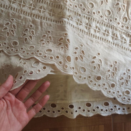H&M cotton skirt with linen, beige, size L 40 12