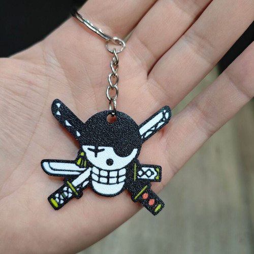 One Piece Zoro's Jolly Roger Keychain new, multicolor