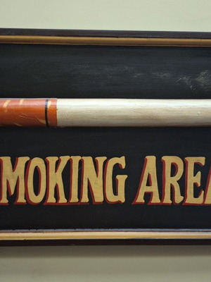 Wooden Smoking Area advertising sign like new