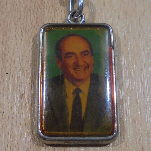 New Democracy keychain used with emblem and Konstantinos Mitsotakis