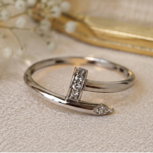 Silver 925 ring nail design new