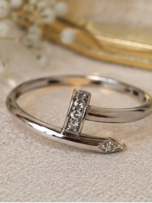 Silver 925 ring nail design new