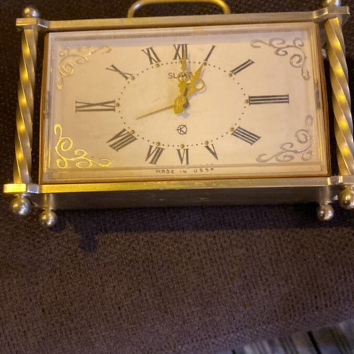 Slava vintage table clock used, good condition