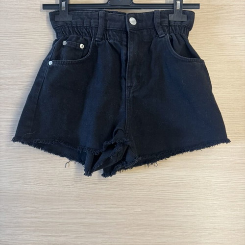 Bershka Black Denim Shorts High Rise Paperbag size S 36 like new