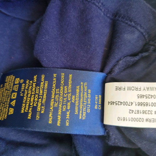 Polo Ralph Lauren Boys Cotton Graphic Tee Shirt like new, navy blue/yellow, M