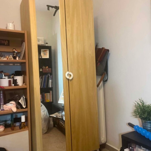 Wooden wardrobe with mirror like new