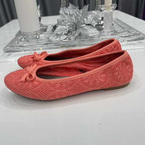 Women's ballet flats used, coral color, size 38