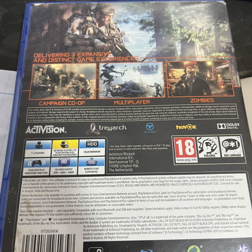 Call of Duty Black Ops III PS4 game