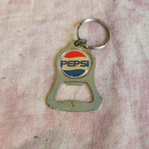 Pepsi collectible keychain bottle opener used, 80s